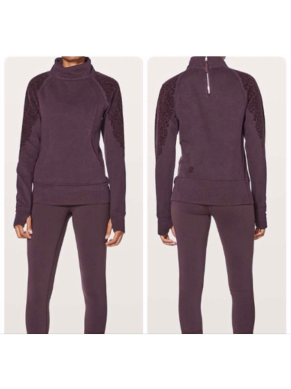 Lululemon Floral Flock Pullover velvet Black Cherry